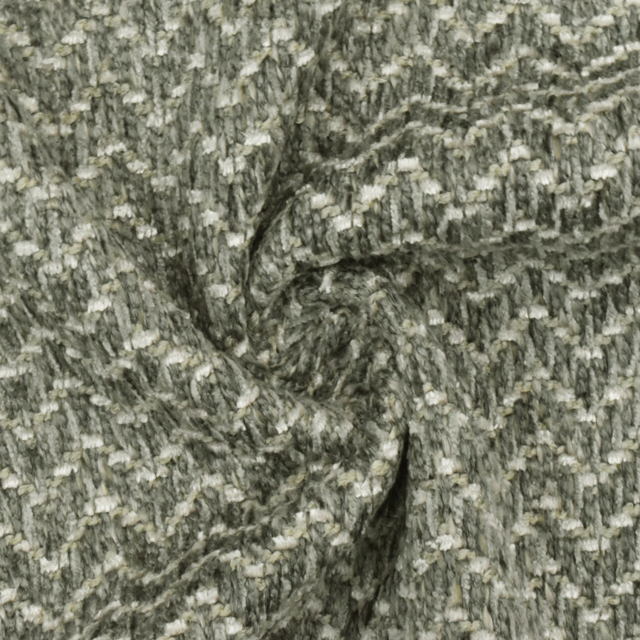 Smoke Gray-Beige-Multi Chevron Wave Chenille Textured Decorating Fabric By the Yard
